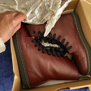 Dr. Martens Men's Cherry Red Leather Boots